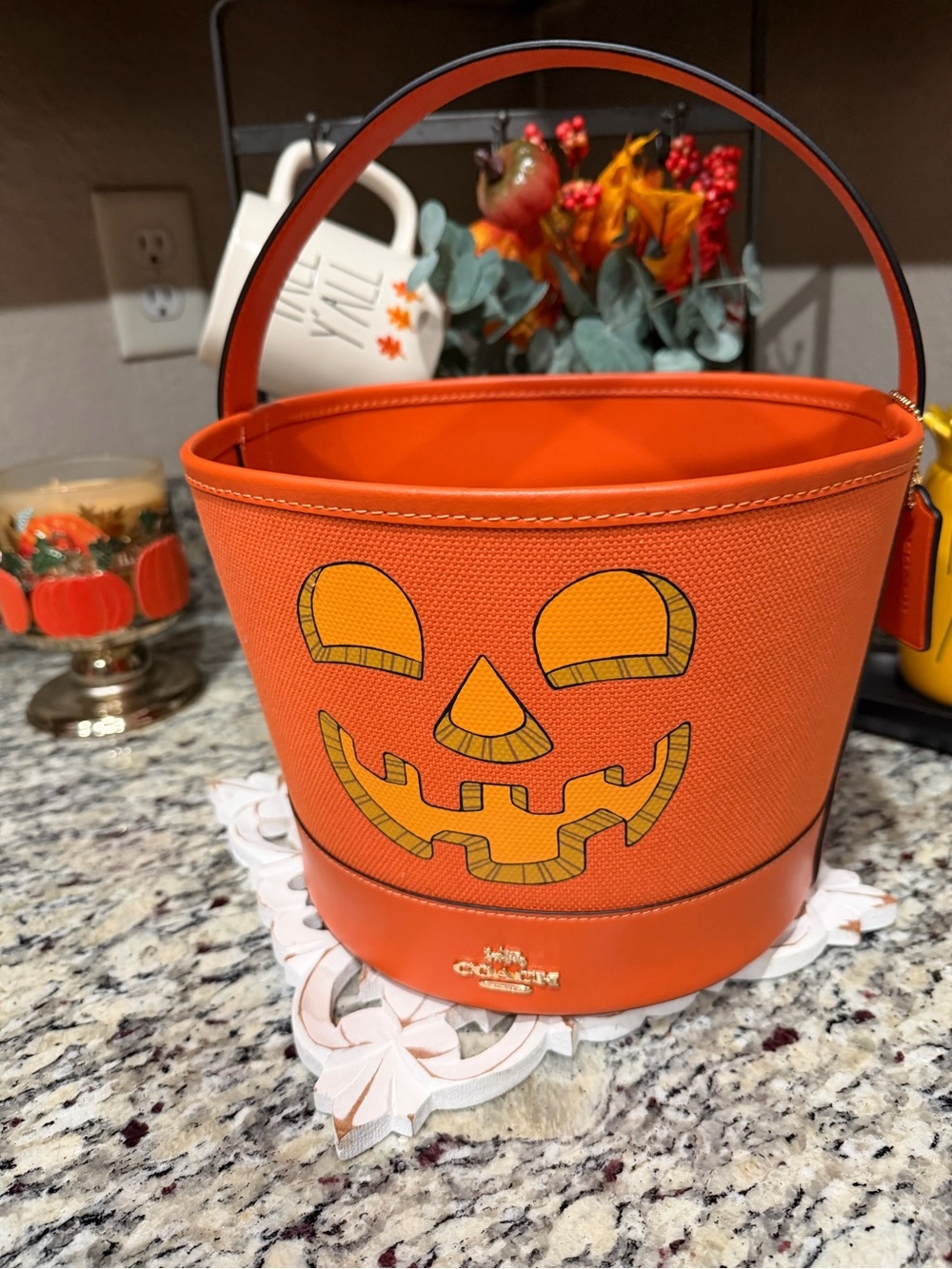 Coach Trick Or Treat Bucket With Halloween Pumpkin